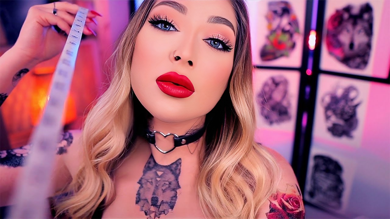 ASMR 性感纹身艺术家测量你的顽皮作品有多大？