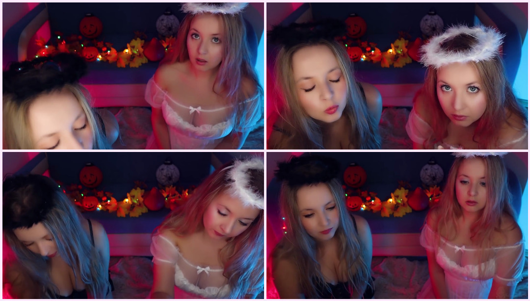 ASMR 光明和黑暗的天使今晚将让你放松万圣节 RP 双胞胎Asmr ASMR视频