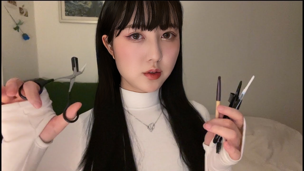 ASMR 我会照顾你的眉毛（眉刀、镊子、刷子、眉毛） 朋友帮你修眉（刀、刷子、镊子、眉毛） RP