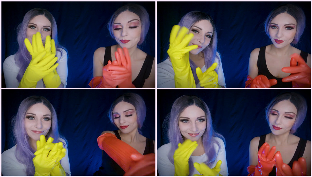 ASMR 双胞胎 |橡胶手套 洗碗橡胶手套 VS 天然橡胶清洁手套。 （不说话）- 双胞胎Asmr ASMR视频